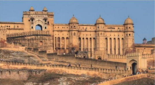 Orchha Fort complex with ancient temples and palaces in Bundelkhand